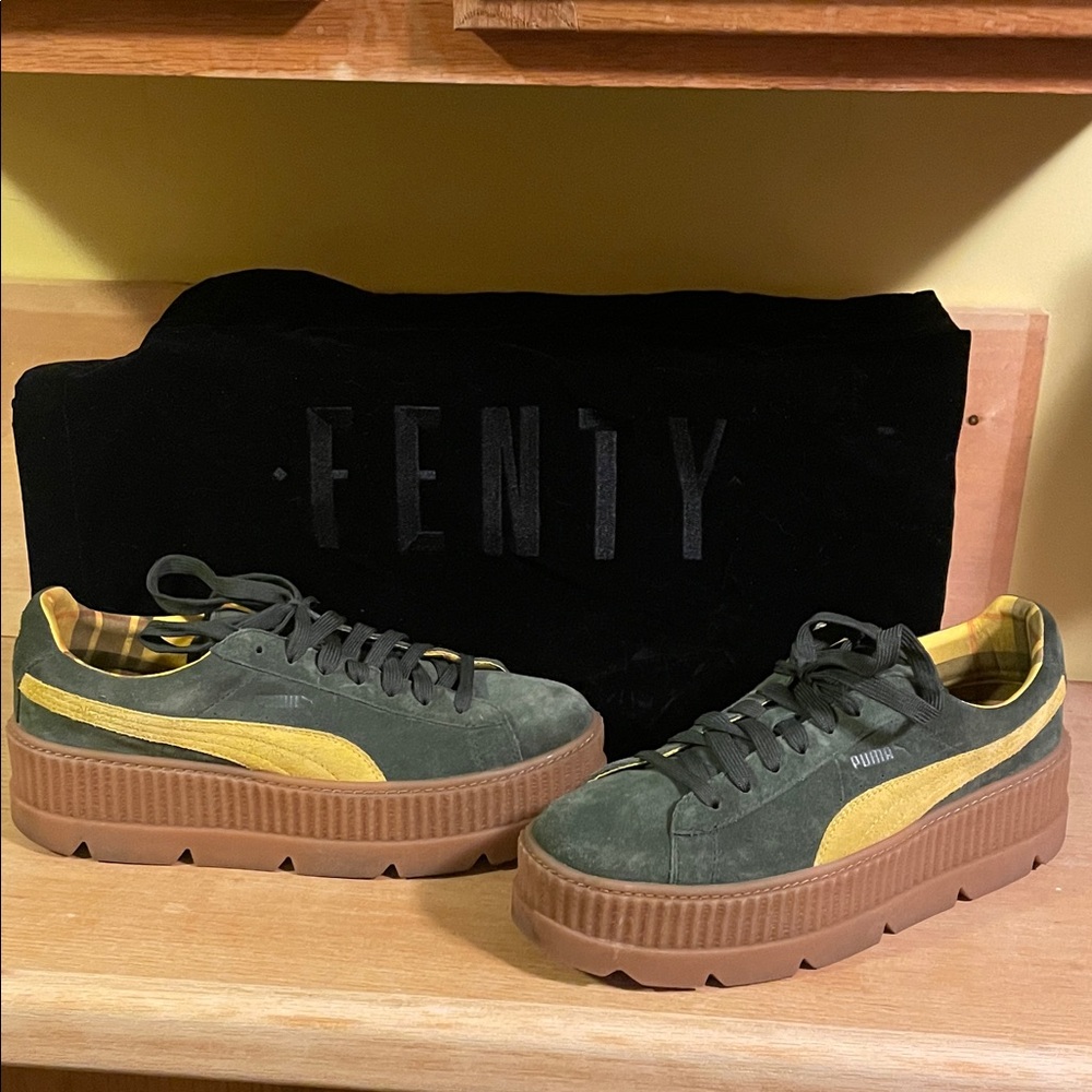 Puma Fenty by Rihanna Rosin and Lemon Cleated Creeper Suede Platform Sneakers